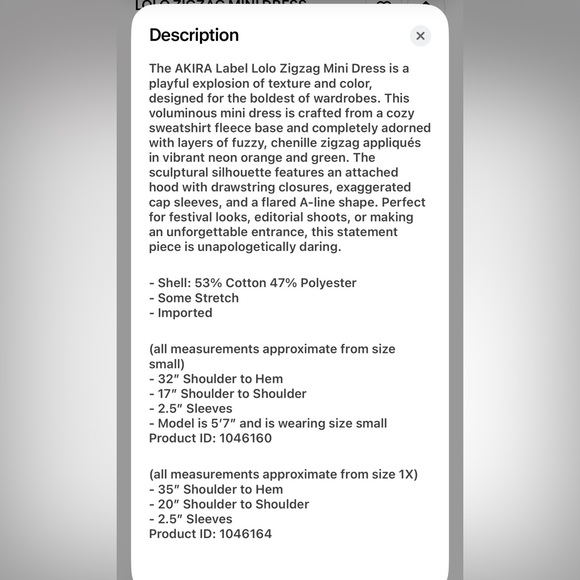 AKIRA Green and Orange Mini Dress - Picture 8 of 8